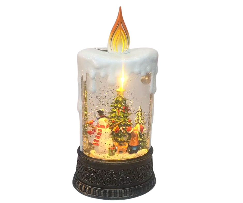 Frosty With Friends in Forest Scene Candle Lighted Water Lantern - Sonny & Dew 