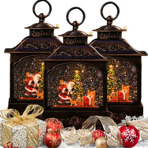 Magical Christmas with Santa Lighted Water Lantern Snow Globe - Sonny & Dew 