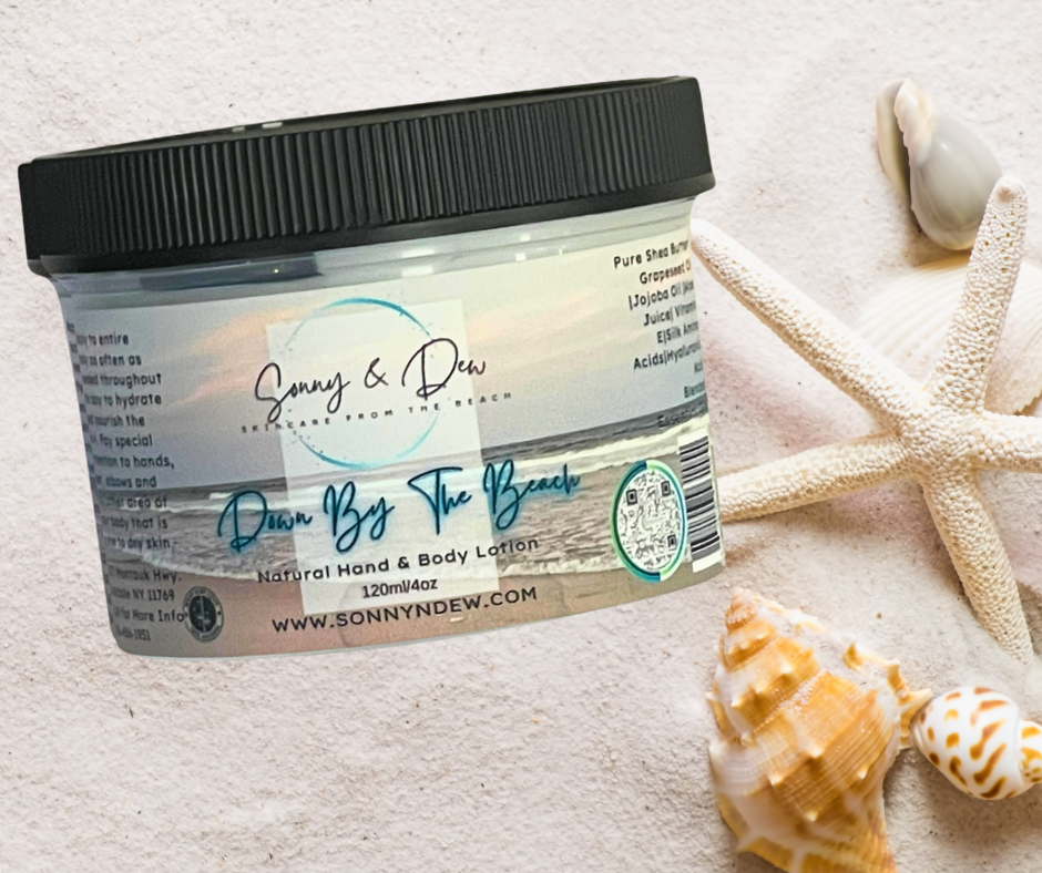 Embark on a sensory journey to a literal beachy paradise with our Down By the Beach Moisturizing Natural Body Lotion! Immerse yourself in the woodsy-earthy symphony of scents, boasting top notes of bay leaf and fir needle, a heart of bergamot and cedarwood, all anchored by a sweet tobacco base.